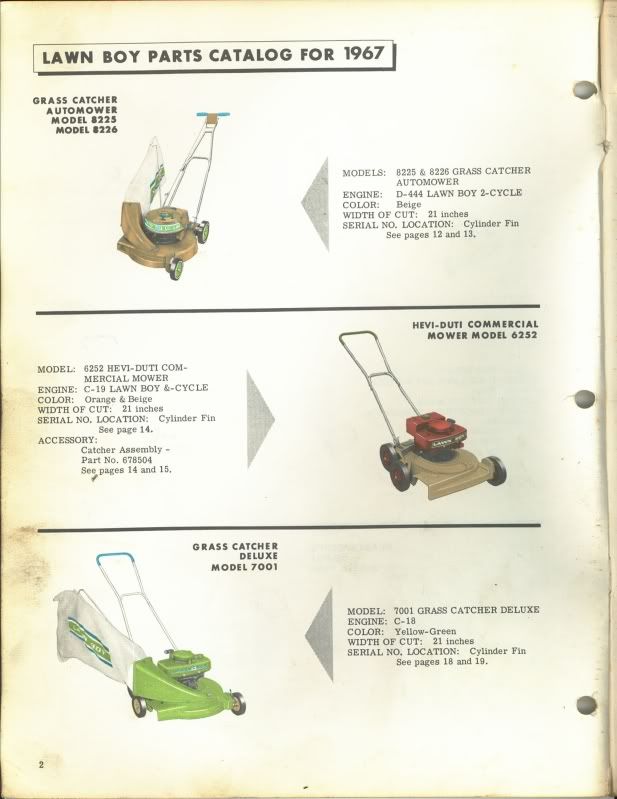 Lawn Boy Catalog pictures (many color) 1960's My Tractor Forum
